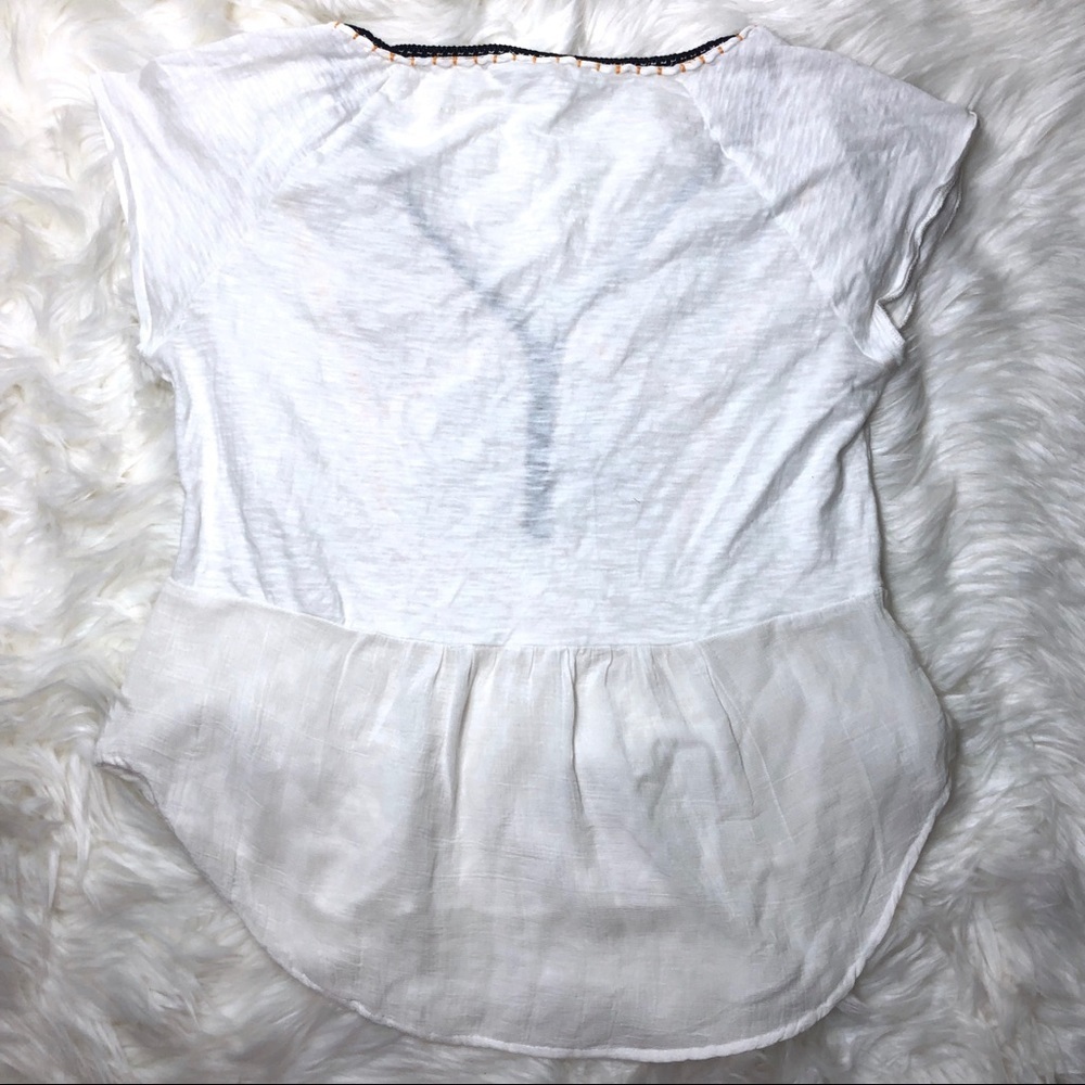 Anthropologie Akemi + Kin Peasant embroidered cotton popover top boho - Picture 4 of 6